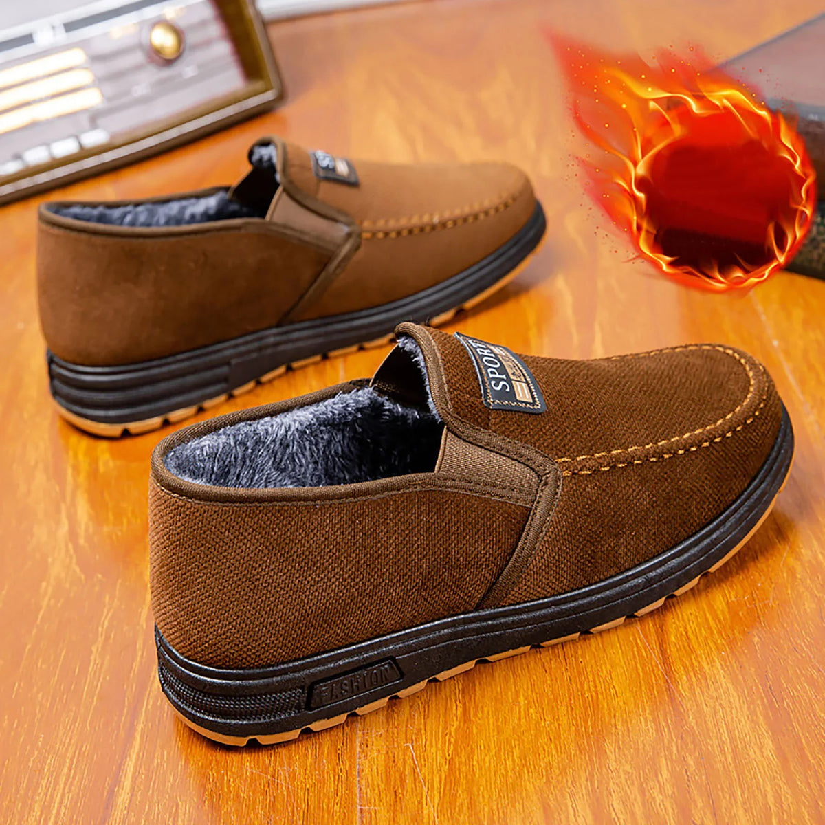 Mens Proof Hiking Shoes Men Snow Boots Fashionable And Simple Winter Thick Warm Cotton Boots Comfortable Flat Bottomed Round Toe