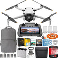 DJI Mini 4 Pro Folding Drone with RC 2 Remote (With Screen) Fly More Combo; 4K HDR Video; Under 249g; Omnidirectional Sensing; 3 Batteries Bundle with 3 Year CPS Extended Warranty & Accessories