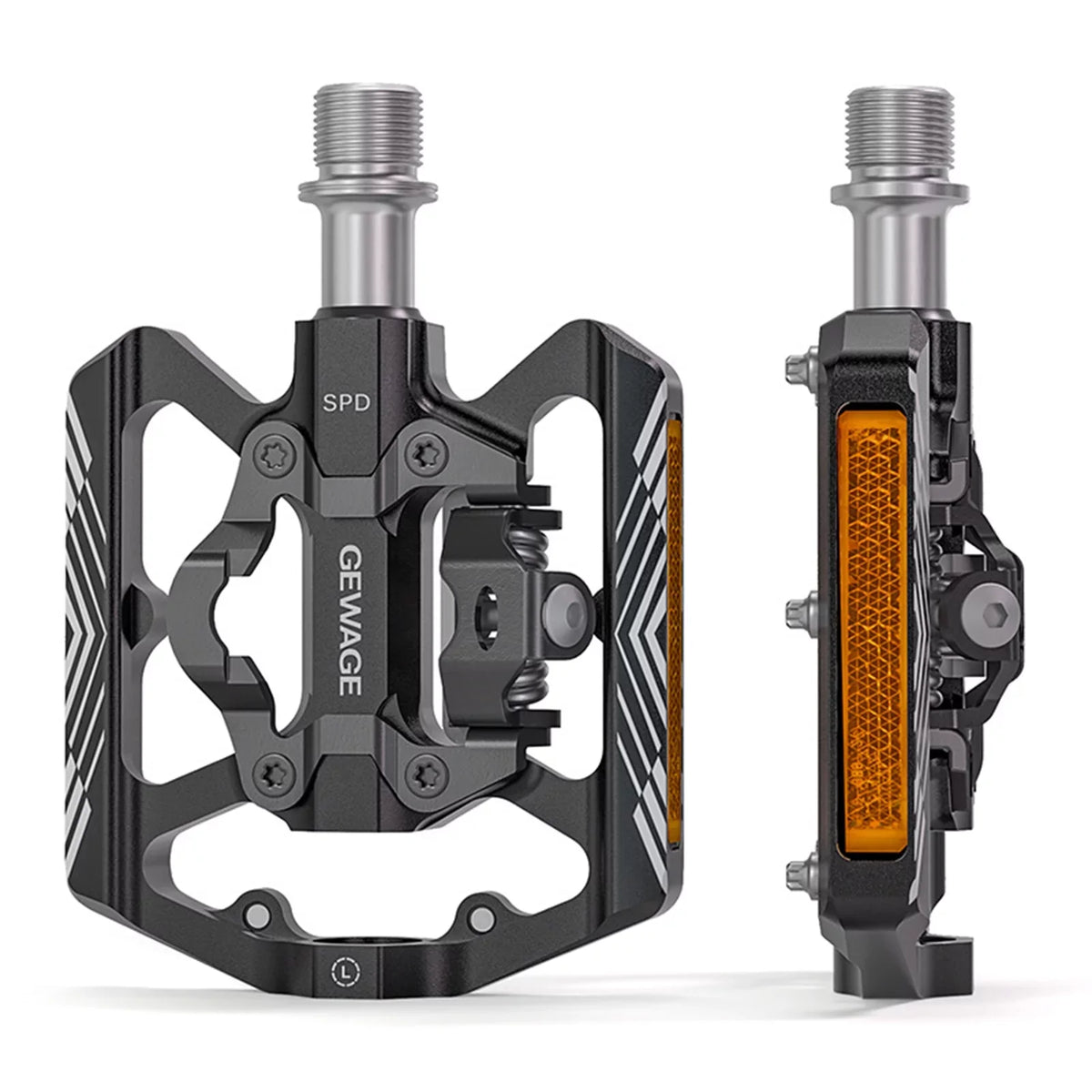Mountain Bike Pedals with Reflector; Lightweight Aluminum; Improved Transfer